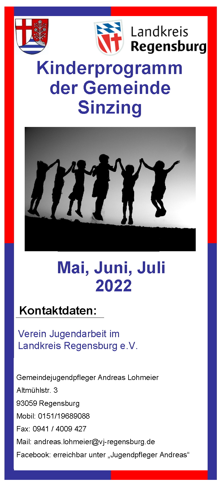 Kinderprogamm der Gemeinde Sinzing - Mai-Juni-Juli 2022